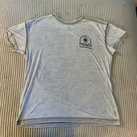 Free People Movement Keep Rolling Logo Tee Shirt in Heather Grey Combo Size XS - Picture 7 of 7